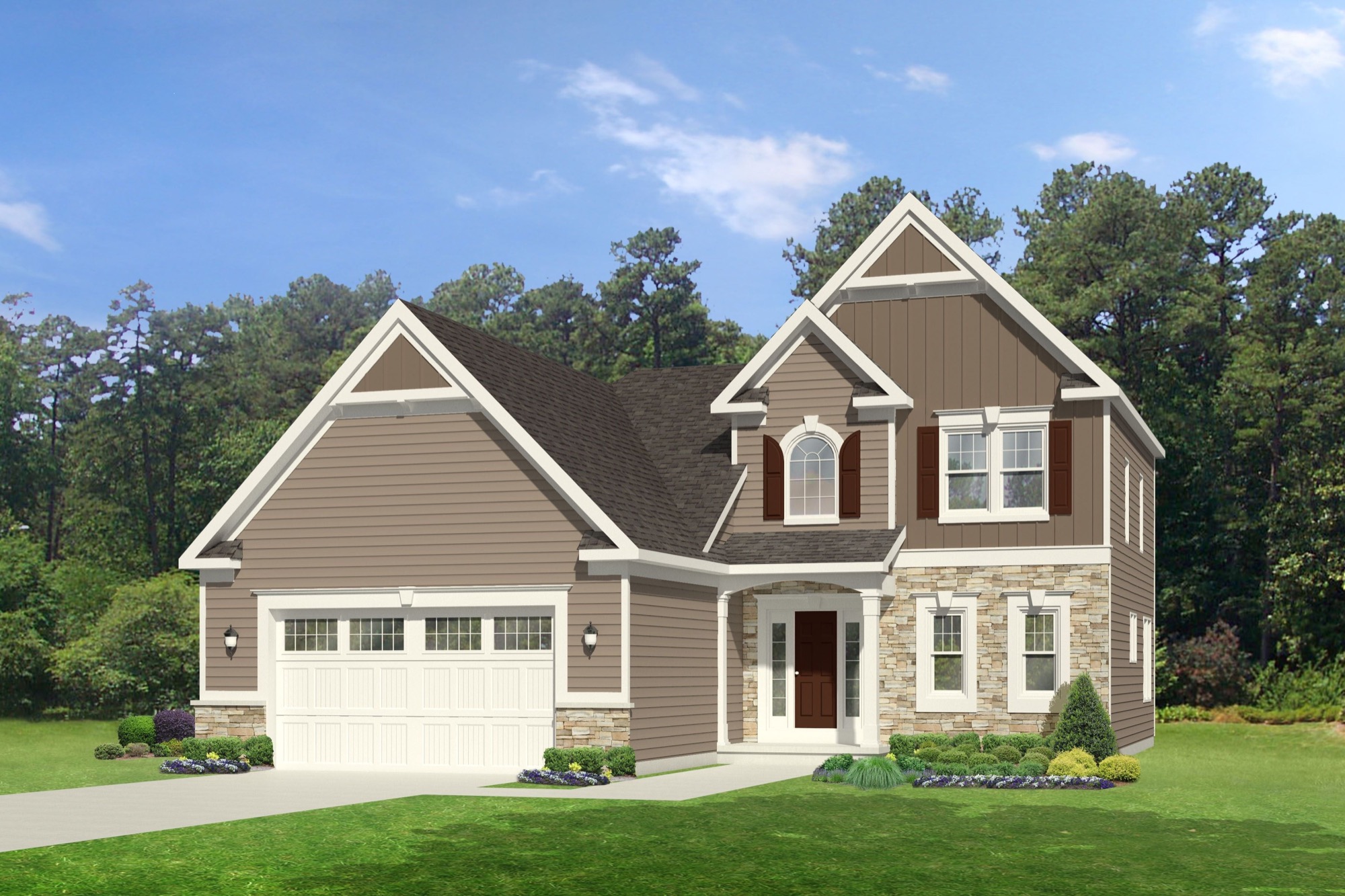 Elevation of the Addison plan by Gerber Homes