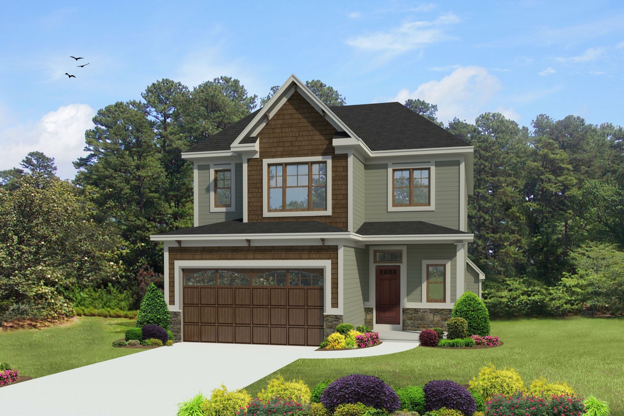 Elevation of the Austin plan by Gerber Homes