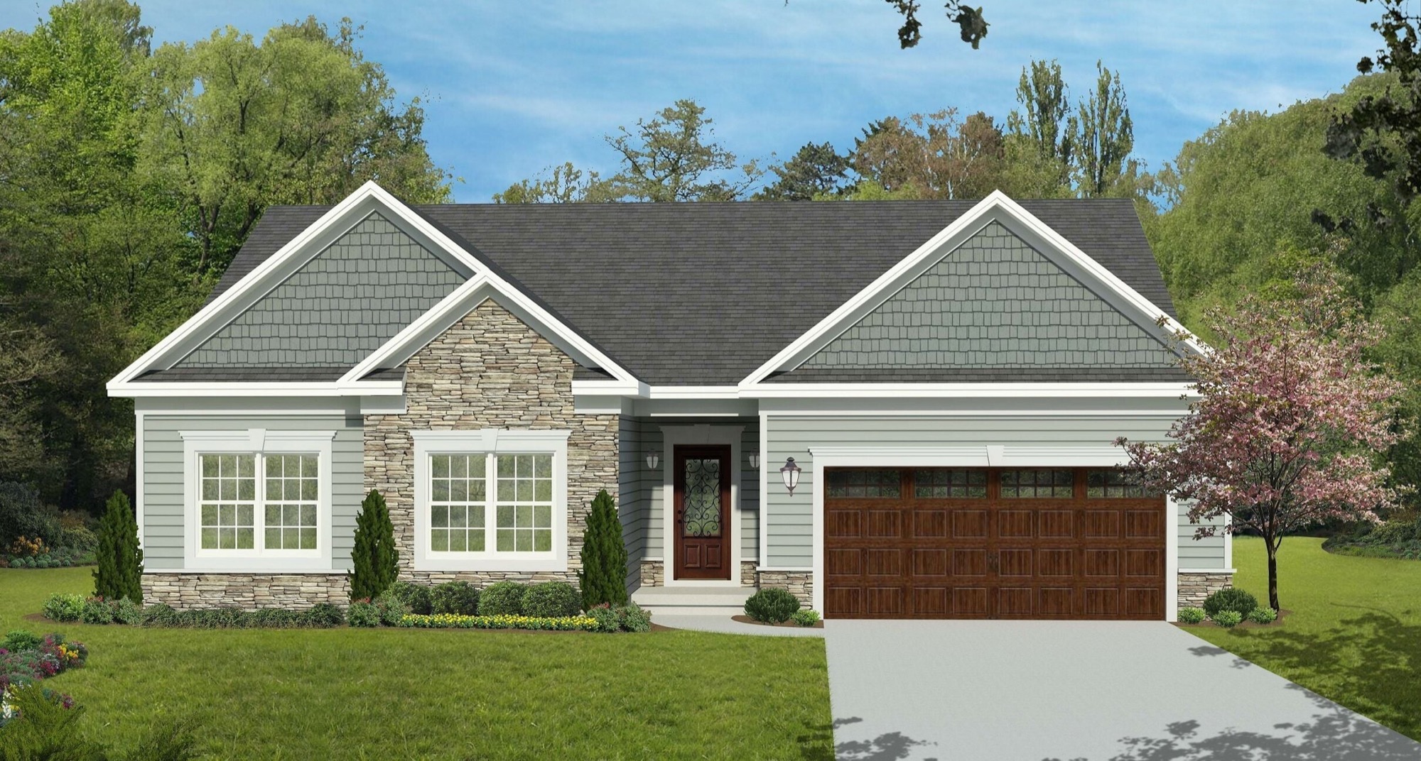 Elevation of the Boise plan by Gerber Homes