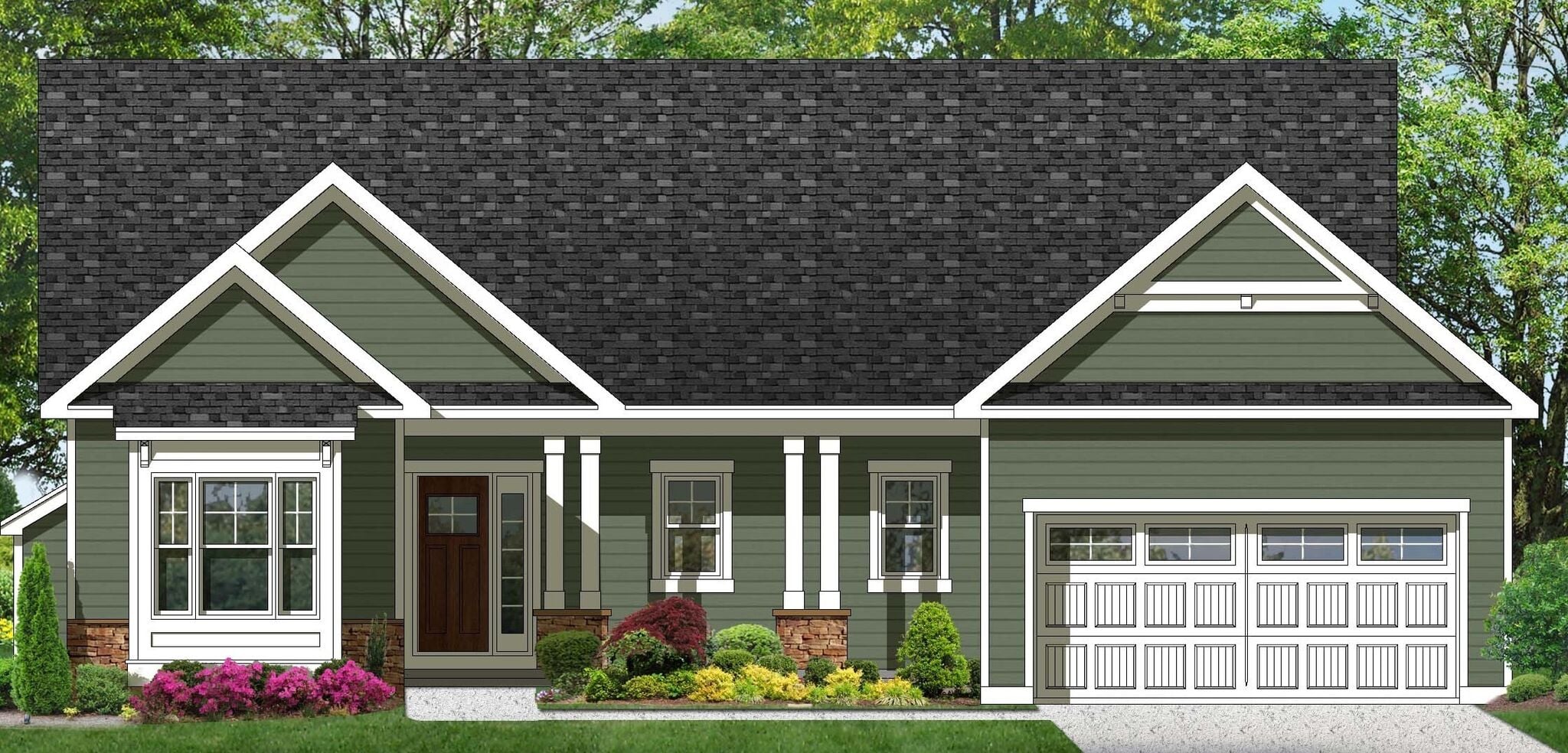 Elevation of the Chatham II plan by Gerber Homes
