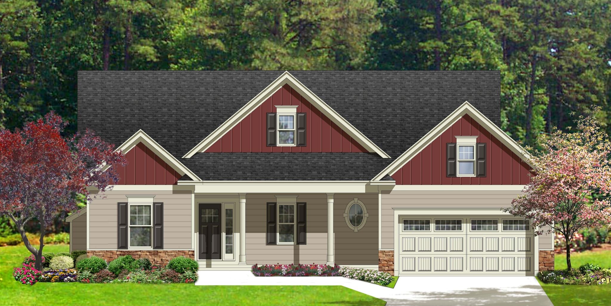 Elevation of the Chatham plan by Gerber Homes