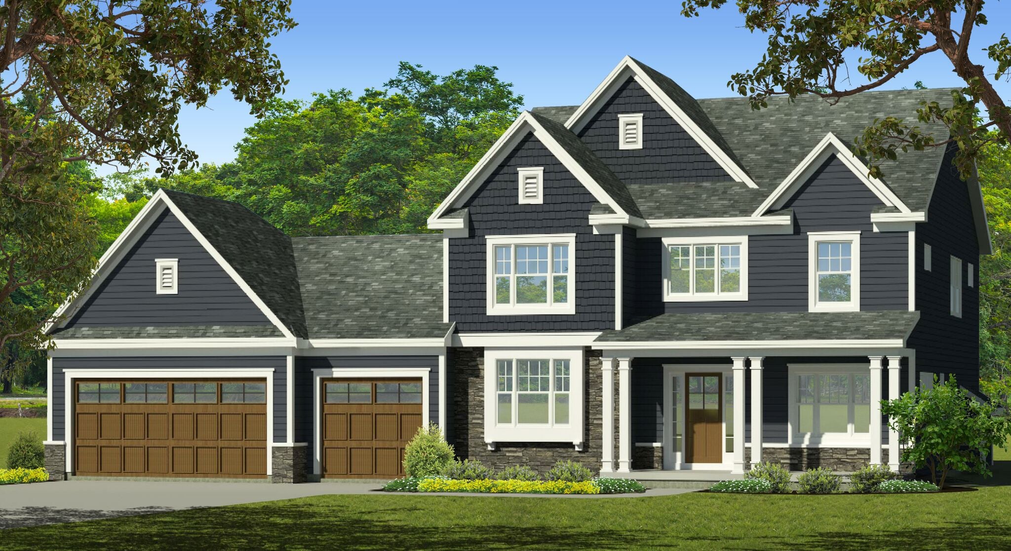 Elevation of the Magnolia plan by Gerber Homes