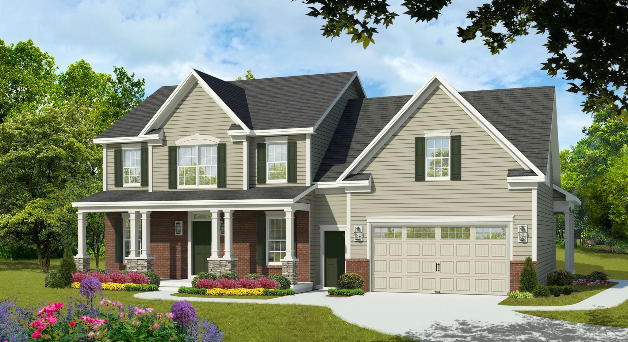 Elevation of the Montgomery plan by Gerber Homes